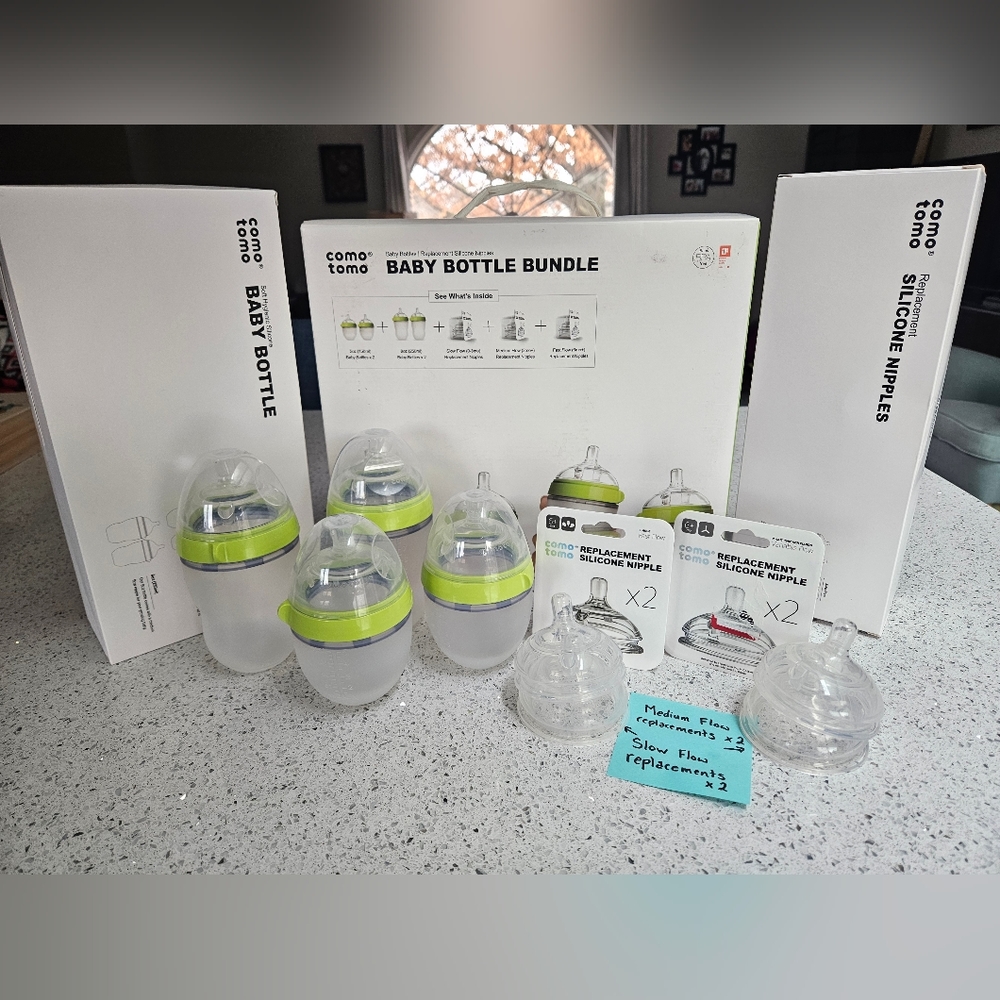 Comotomo Baby Bottle Bundle, Green